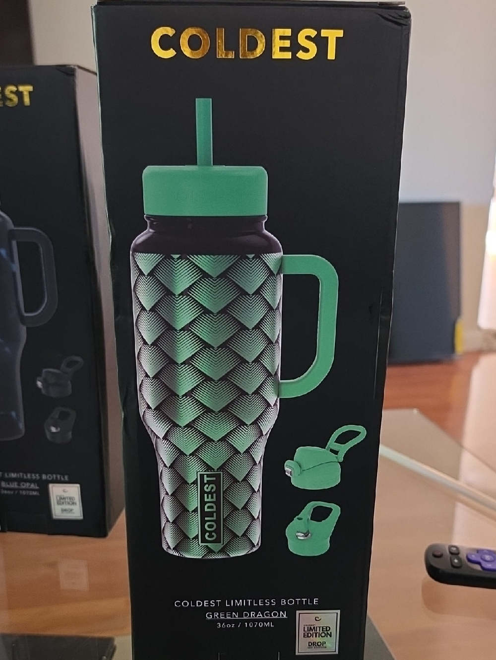 36 Oz Coldest Water Bottle Green Dragon